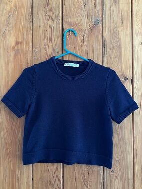 Zara cropped short-sleeved sweater